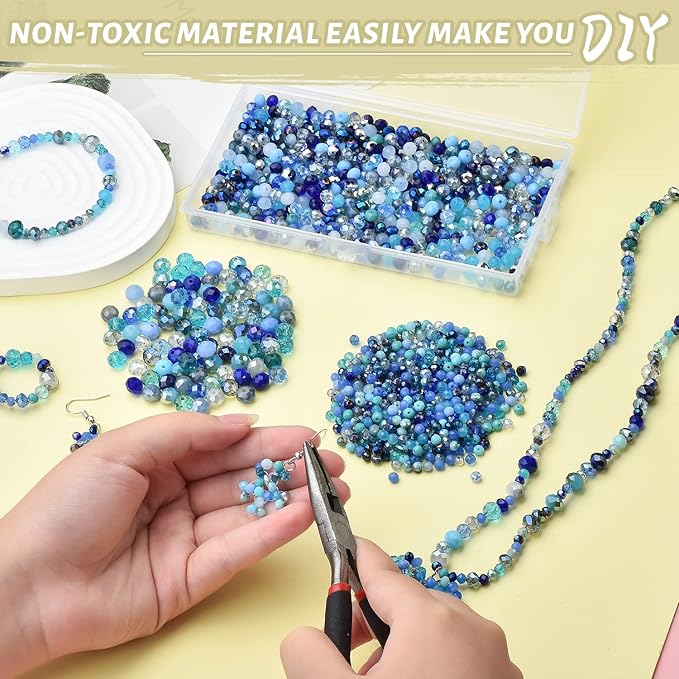 4/6/8mm Crystal Glass Beads, 3 Sizes Total 1000pcs Faceted Briolette Rondelle - Image 5