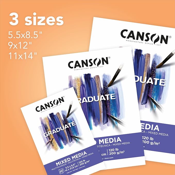 Canson Graduate Mixed Media Pad, 5.5x8.5 inch, 20 Sheets | Artist Paper - Image 4