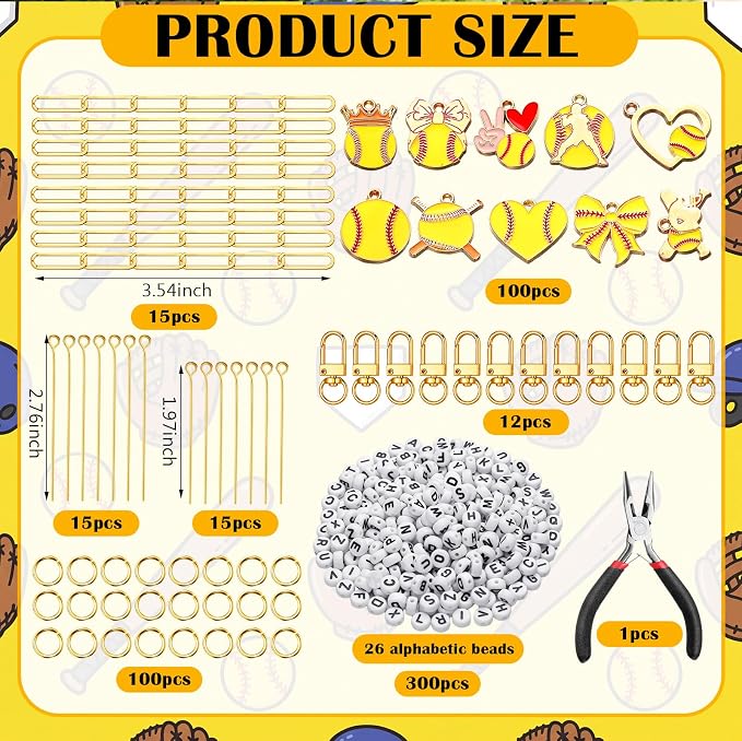 CraftyDream 558 Pcs Softball Charms - Image 2