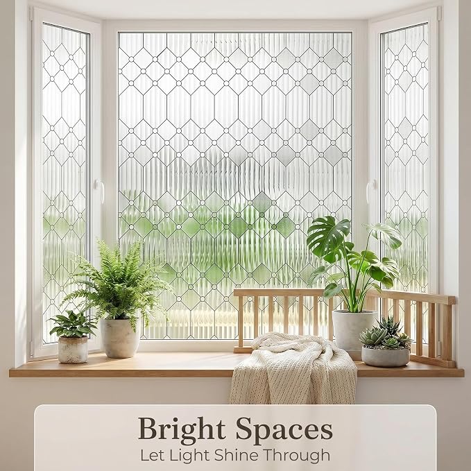 SUNBABY Reeded Glass Window Privacy Film, Decorative Frosted Glass Window Film - Image 8