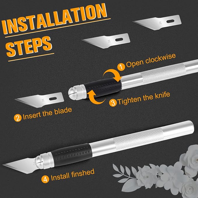 Jetmore 100 Pack Hobby Blades #24 Craft Knife Blades Refill Hobby Knife - Image 5