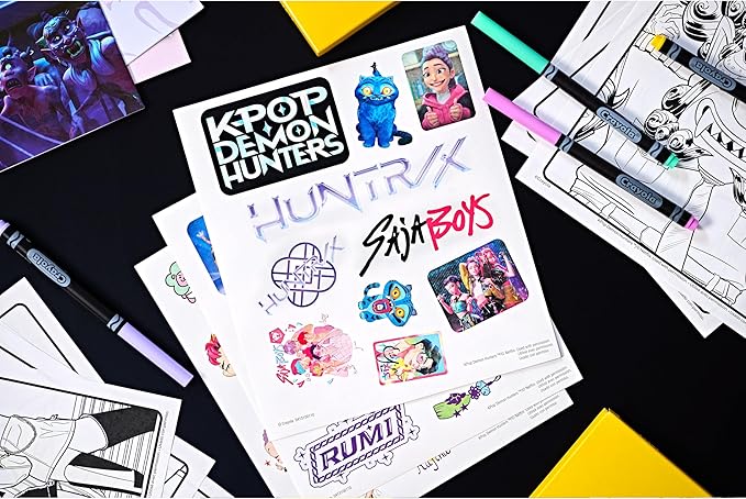 Crayola Kpop Demon Hunters Art Case, Coloring & Sticker Craft Kit, Gift - Image 6