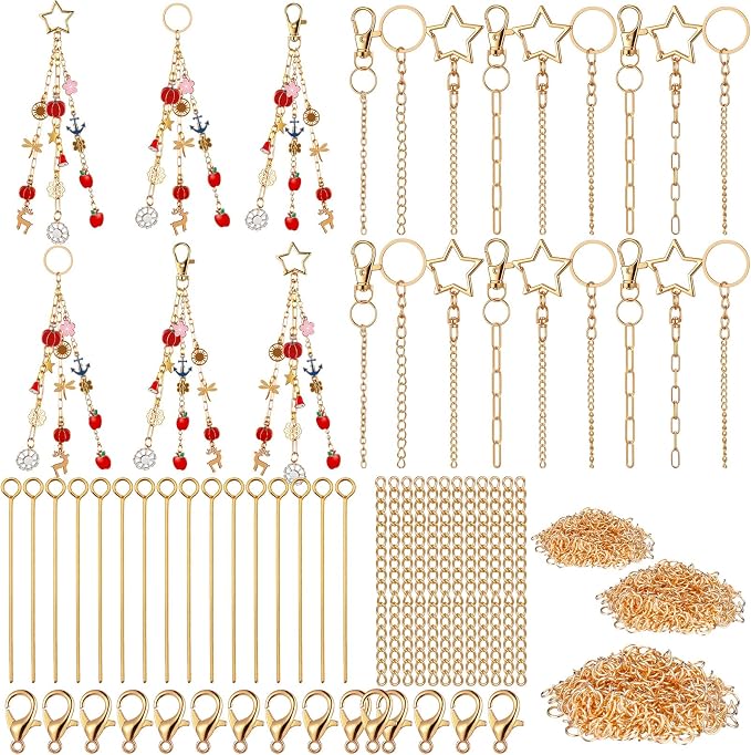 Liliaafar 48 Set Keychain Making Kit Gold Silver Metal Keychain Clips by Unknown