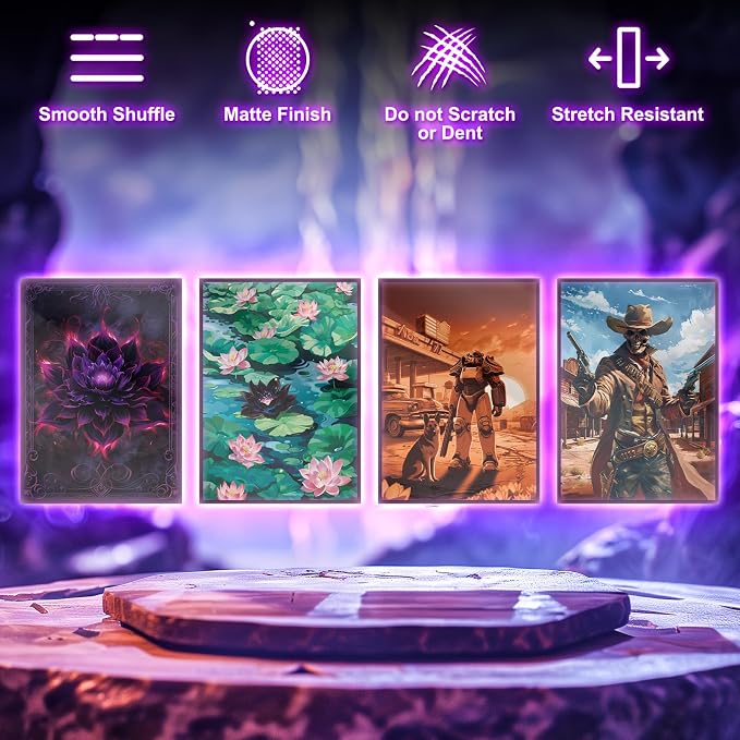 MTG Card Sleeves 100CT, Matte Art Card Sleeves, Matte Back & Clear Front - Image 5