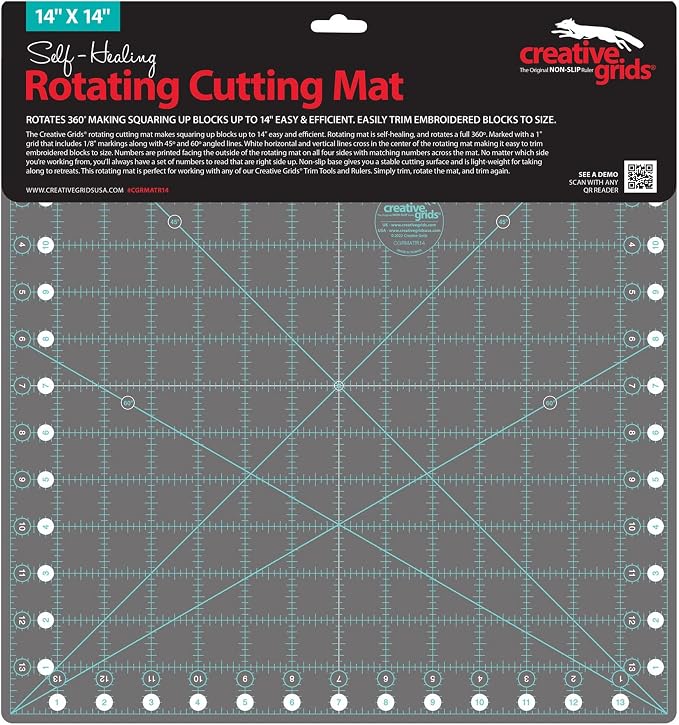 Creative Grids Self Healing Rotating Rotary Cutting Mat 14in x 14in - Image 2