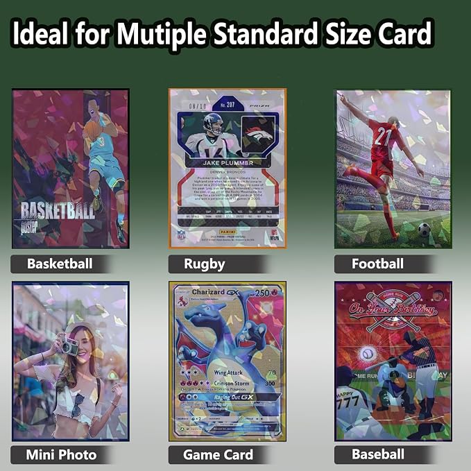 100 Count Green Card Sleeves for Trading Cards, Perfect Fit Shiny MTG Card - Image 5