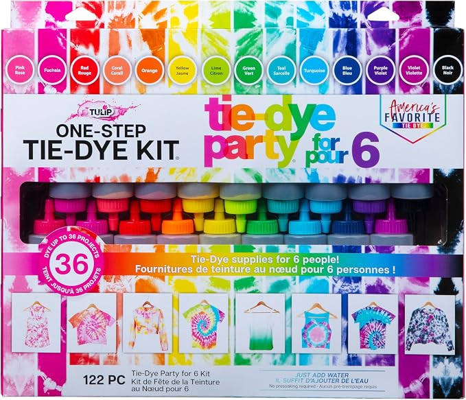 Tulip One Step Tie Dye Kit: Tie Dye Party Supplies, 18 bottles by Tulip