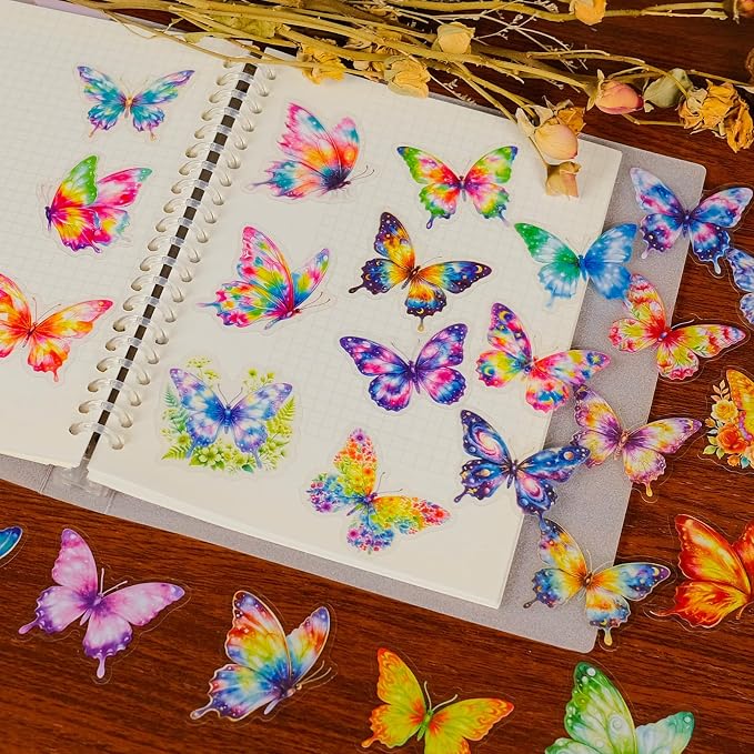 50Pcs Butterflys Sticker Realistic Transparent Butterfly Stickers - Image 5