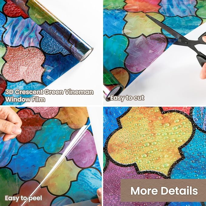 ADD.HERES Window Privacy Film, Stained Glass Decorative Static Cling, Removable - Image 6