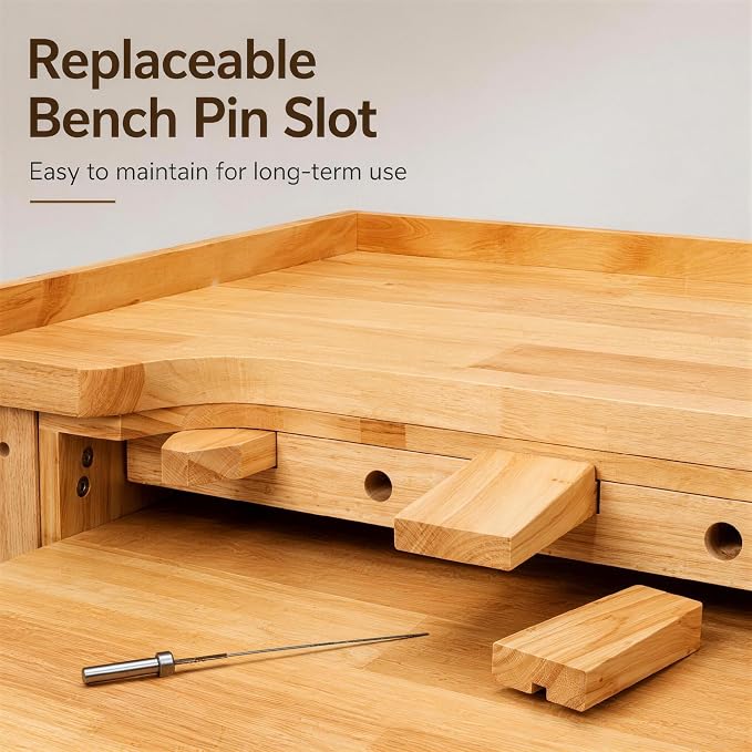 Jewelry Workbench, Heavy Duty Solid Wood Jewelers Bench - Image 6