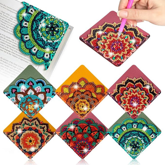 WIVICO 6Pcs Diamond Painting Bookmarks, Diamond Pearl Art Kits by WIVICO
