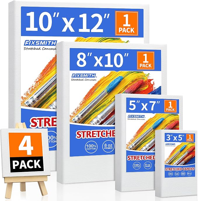 FIXSMITH Stretched Canvas for Painting, Pre-Primed Canvases Wood Framed by FIXSMITH
