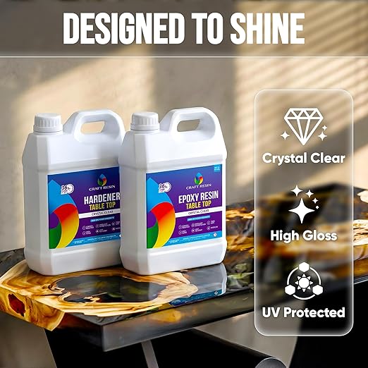 CRAFT RESIN Table Top Epoxy Resin Kit 2 Gallon – Ultra Clear, High-Gloss - Image 6