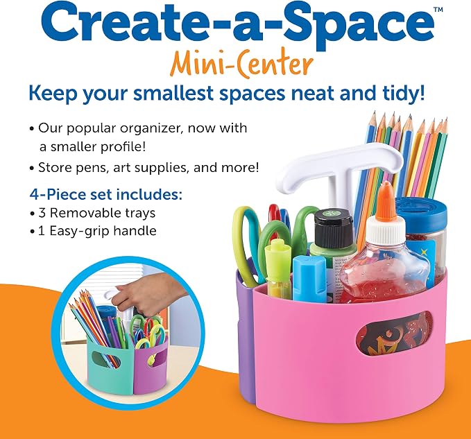 Learning Resources Create-a-Space Storage Mini Center Pink - Image 5