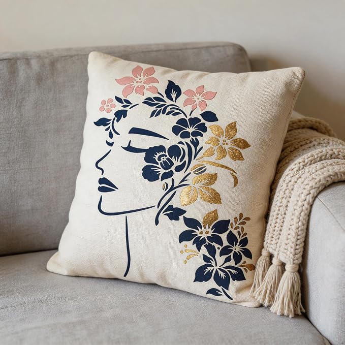 TIAMECH A4 Reusable Floral Woman Face Stencil - Image 3