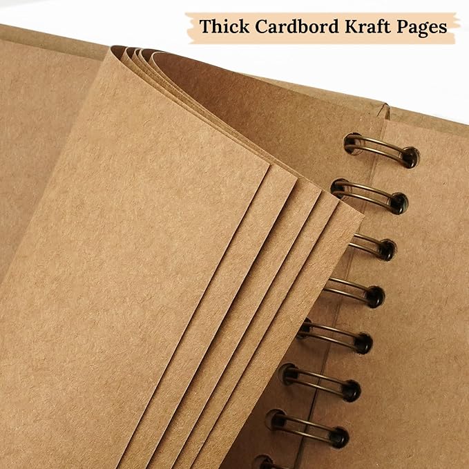 Scrapbook 8x8 Inch DIY Scrapbook Album Hardcover Kraft Paper 40 pages/20 sheets - Image 8