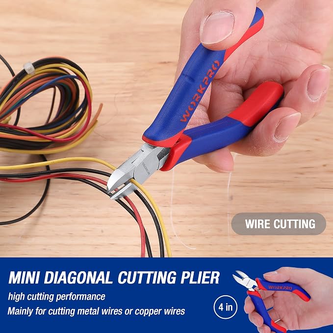 WORKPRO Mini Pliers Set, 3-Piece Small Pliers Tool Kit | Includes 4” Diagonal - Image 6