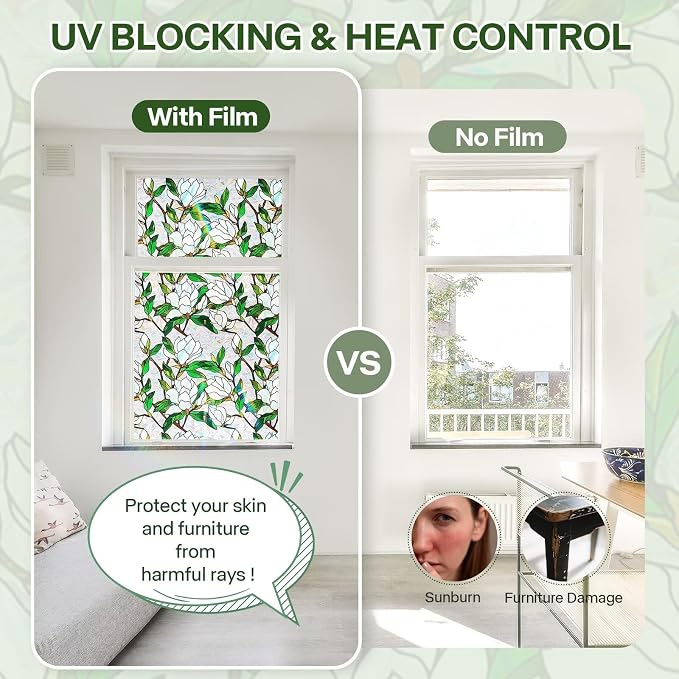 Floral Window Privacy Film, Stain Glass Window Film - Image 5
