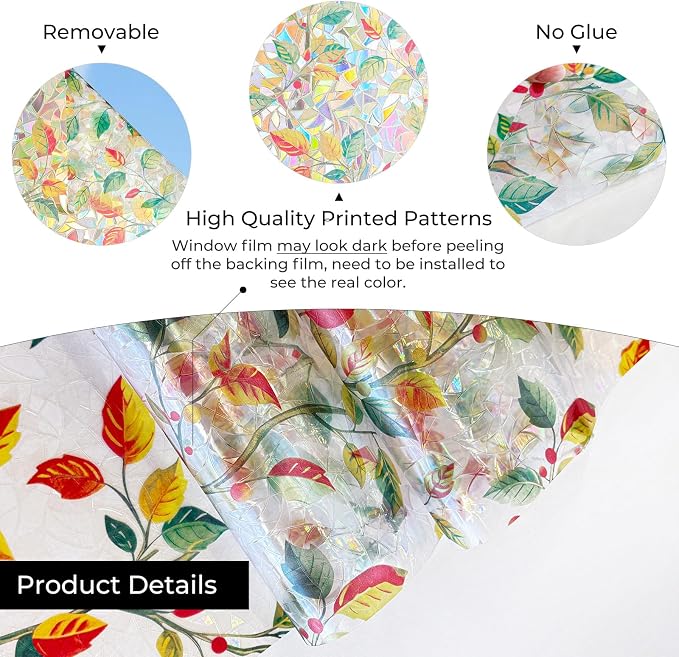 ADD.HERES Window Privacy Film, Stained Glass Decorative Static Cling, Removable - Image 8