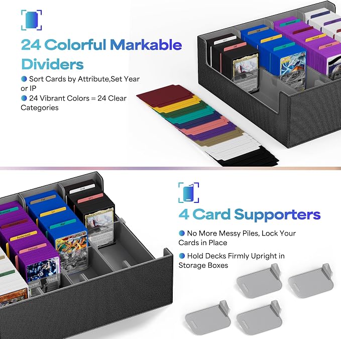 UAONO Trading Card Storage Box, Holds 2400 Sleeved Cards - Image 4