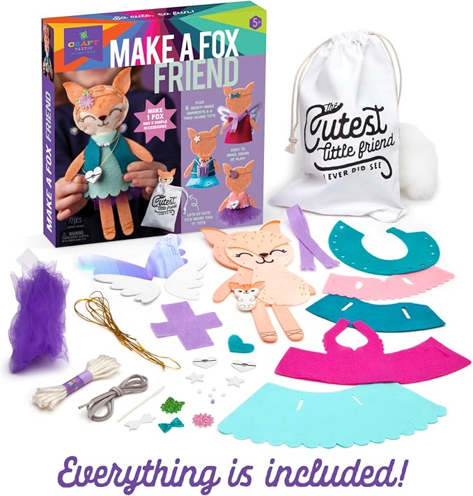 Craft-tastic – Make a Fox Friend Craft Kit – Learn to Make 1 Easy-to-Sew Stuffie - Image 3
