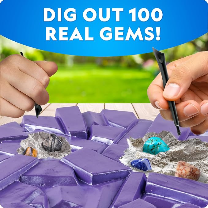 National Geographic Gigantic Gemstone Dig Kit – Excavate 100 Real Gems from a - Image 2
