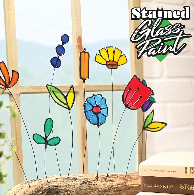 DecoArt Stained Glass Acrylic Paint Set – Warm Colors, Windows & Creative DIY - Image 4
