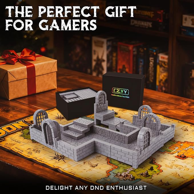 CZYY Magnetic Dungeon Tiles, Basic Set | Double-Sided Texture, Paintable Gray - Image 8