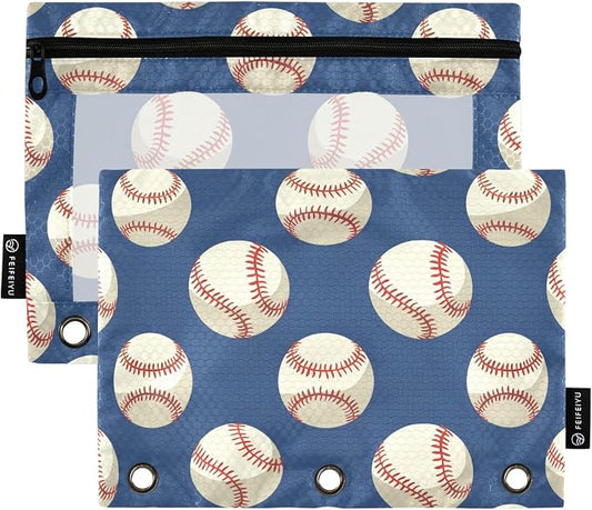 Baseballs Ball on Blue Pencil Pouch by BOENLE-WELCOMEYOURCOMING