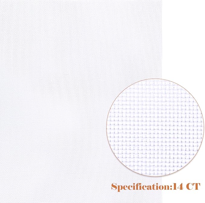 Caydo 6 Pieces Aida Cloth 14 Count White Cross Stitch Fabric - Image 5