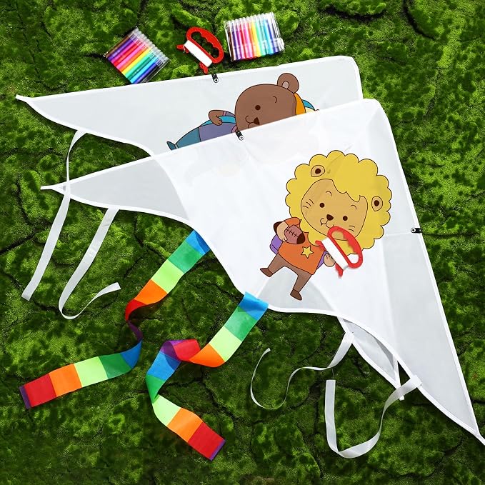 Libima 100 DIY Blank Kites for Kids Bulk Large Kite Making Kit Easy to Fly Set - Image 4
