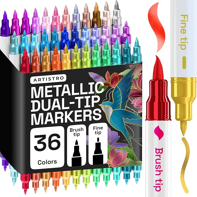 ARTISTRO 36 Metallic Acrylic Paint Markers by ARTISTRO