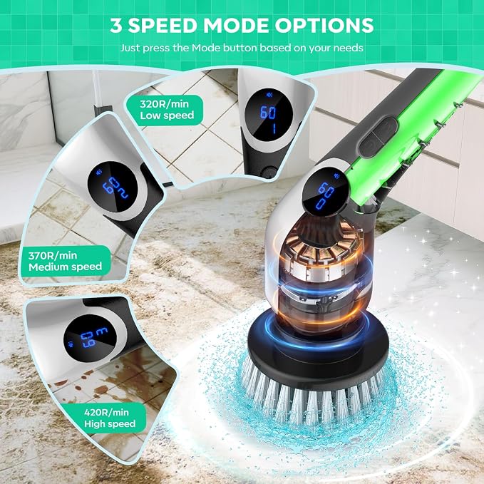 YKYI Cordless Electric Spin Scrubber, Power Cleaning Brush - Image 5