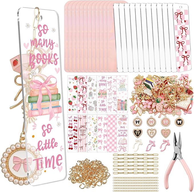 Tudomro 274 Pcs Acrylic Bookmark Making Kit 12 Set Acrylic Bookmark Blanks by Tudomro