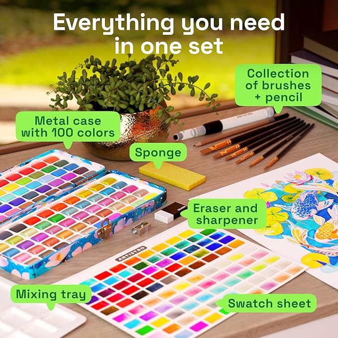 ARTISTRO 100 Color Watercolor Paint Set - Image 2