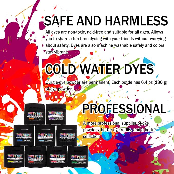 Cold Water Dye Red, Tie Dye Powder, Fabric Dye Powder - Image 3