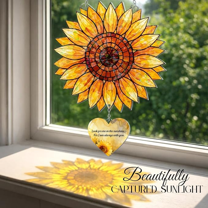 Sunflower Suncatcher Ornament – Acrylic Sunflower Window Hanging Decoration - Image 5