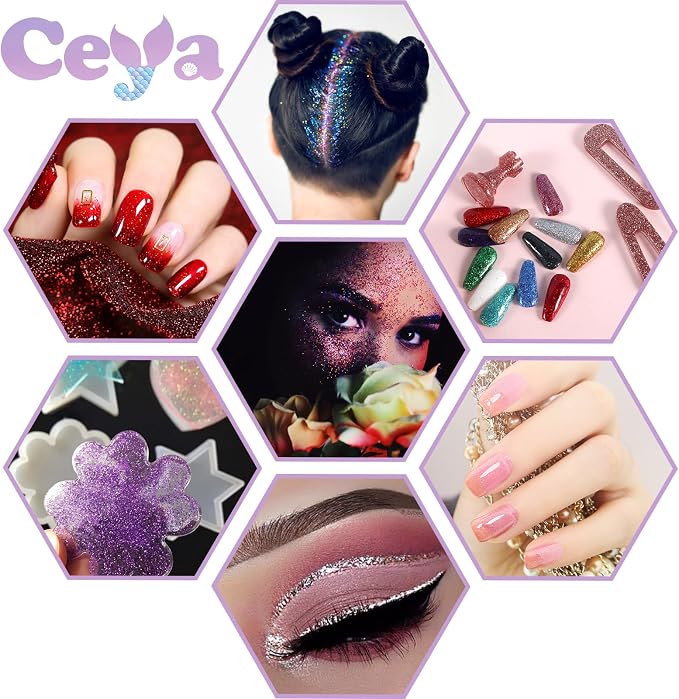 Ceya 3.8oz/ 110g Holographic Ultra Fine Glitter Powder Laser Green Glitter - Image 5