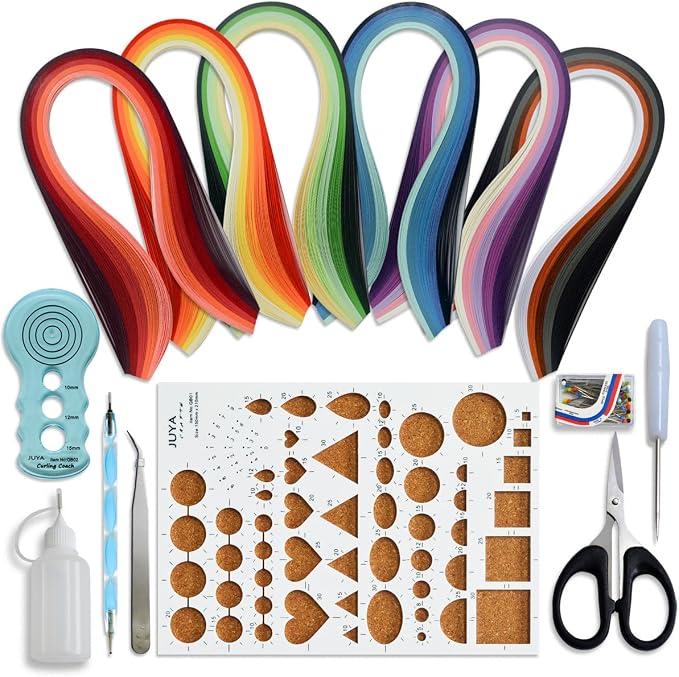 JUYA Paper Quilling Kits with 30 Colors 600 Strips and 8 Tools by JUYACrafts