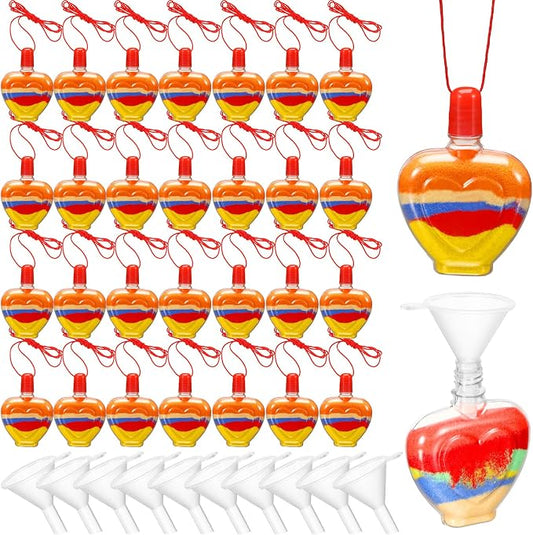 Yinkin 30 Sets Heart Sand Art Bottle Necklaces by Yinkin