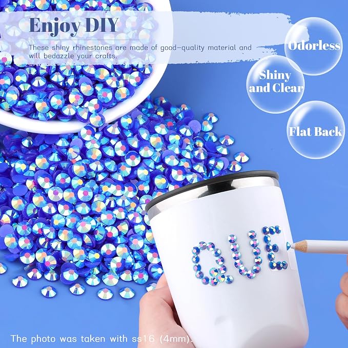 1500PCS 6mm Resin Jelly Rhinestones in Bulk, Bedazzling Flatback Crystals - Image 4