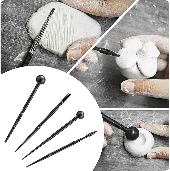 EIGTWEN 100ml Air Dry Clay Glaze and 29pcs Clay Tools Kit, Gloss Varnish | - Image 6
