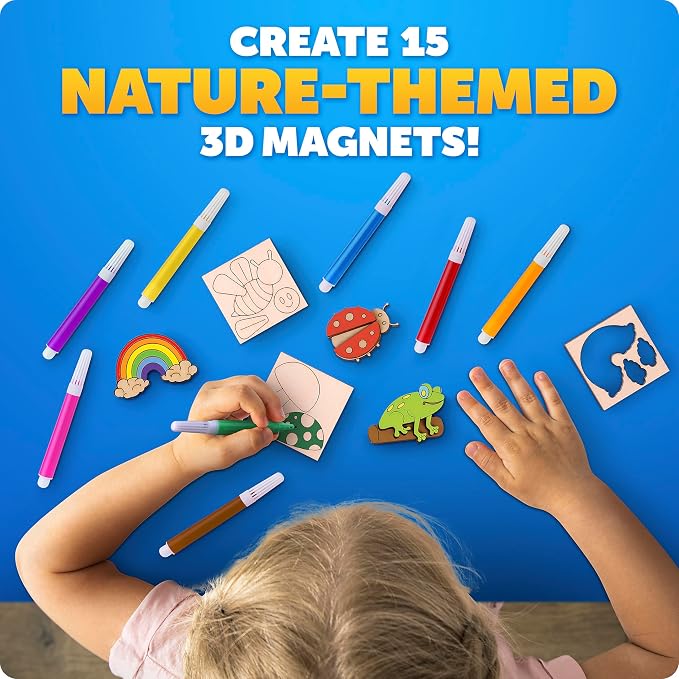 Blue Marble Wooden Magnet Craft Kit - Image 2