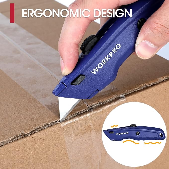 WORKPRO Premium Utility Knife, Retractable All Metal Heavy Duty Box Cutter - Image 4