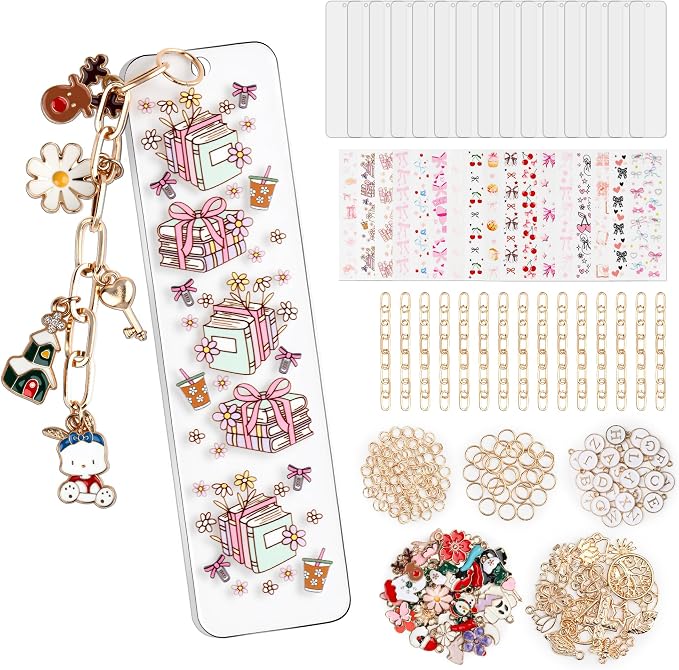253 Pcs Bow Acrylic Bookmark Blanks Thicken 15 DIY Bookmark Making 17 Bow UV by HOMAR