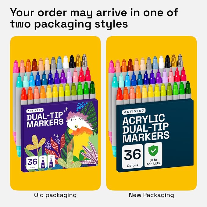 ARTISTRO 36 Precision Dual-Tip Acrylic Paint Markers – Paint Pens Set - Image 6