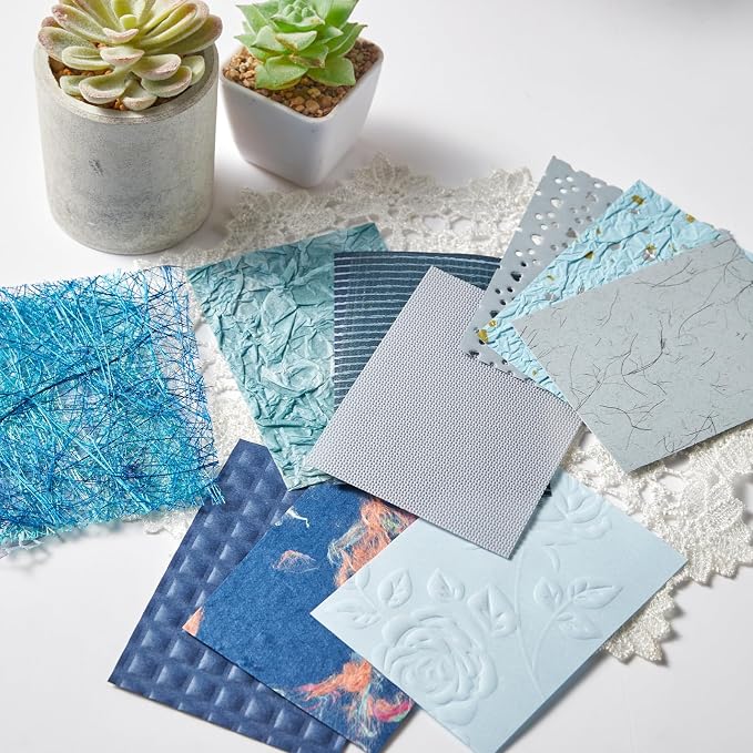 208 Sheets A7 Scrapbook Paper Kit, 12 Colors Mixed Textured Paper and Mesh - Image 8
