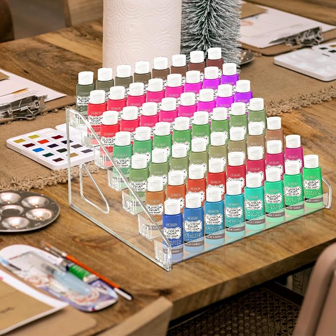 Vowcarol Clear Paint Organizer, Miniature Paint Holder 7 Layers Paint Storage - Image 6