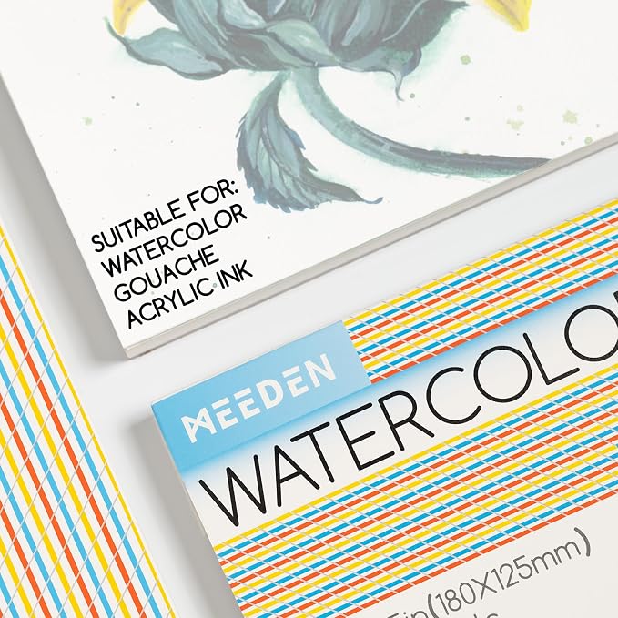 MEEDEN Watercolor Paper Block, 100% Cotton Watercolor Paper Pad of 20 Sheets - Image 3