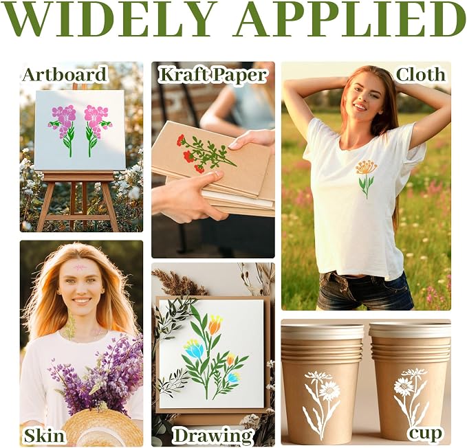 18 Sheet Reusable Flower Stencils - Image 6